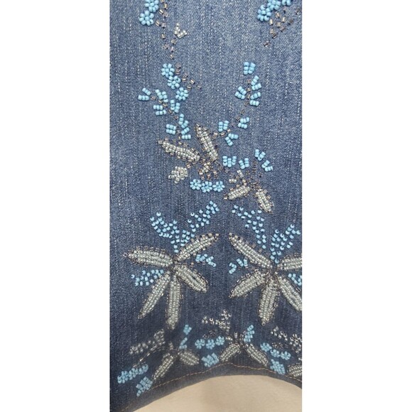 Vtg INC International Concepts Women's Size 8P Beaded Boot Light Wash Y2K Jeans - Picture 2 of 15